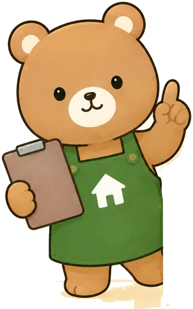 クリップボードを持ったクマのチケまるくん